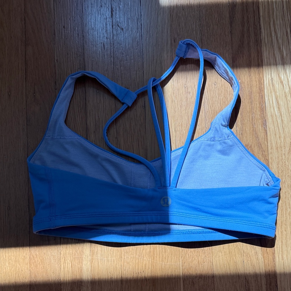 Purple Blue Strappy Sports Bra - Picture 5 of 8